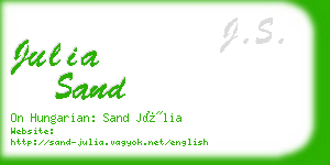 julia sand business card